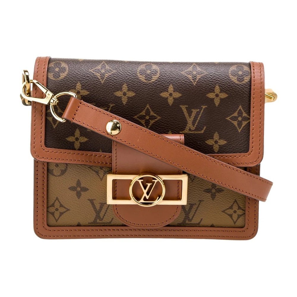 Louis Vuitton Brown Monogram Crossbody Bag with Tan Trim